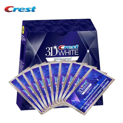 Bandes Blanchissantes 3D Crest Whitestrips – Résultats Professionnels à Domicile authentiques.