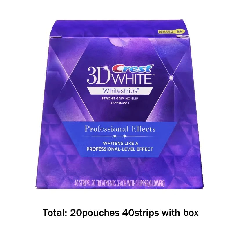 Bandes Blanchissantes 3D Crest Whitestrips – Résultats Professionnels à Domicile authentiques.